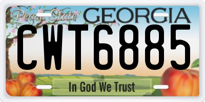 GA license plate CWT6885