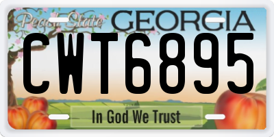 GA license plate CWT6895