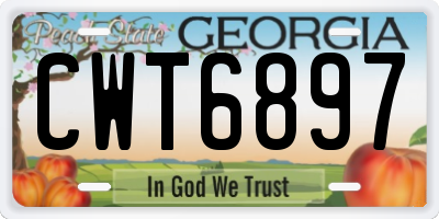 GA license plate CWT6897