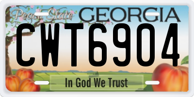 GA license plate CWT6904