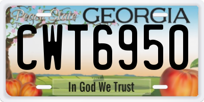 GA license plate CWT6950