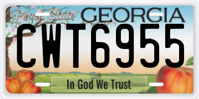 GA license plate CWT6955
