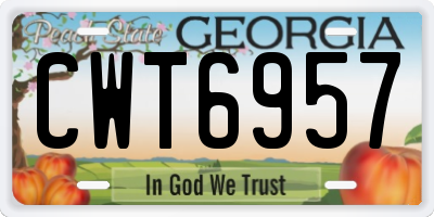 GA license plate CWT6957