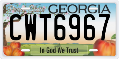 GA license plate CWT6967