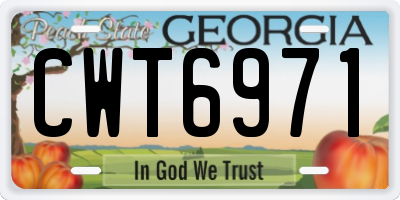GA license plate CWT6971