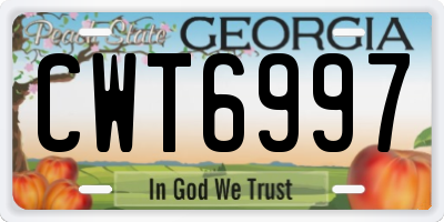 GA license plate CWT6997