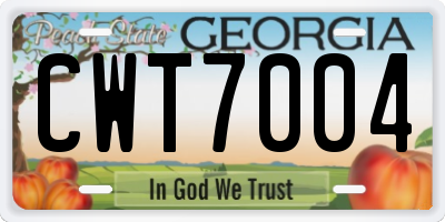GA license plate CWT7004