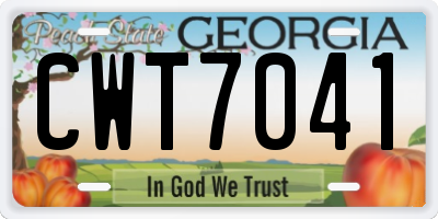 GA license plate CWT7041