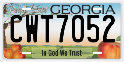 GA license plate CWT7052