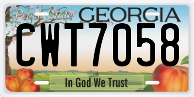 GA license plate CWT7058