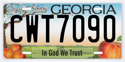 GA license plate CWT7090