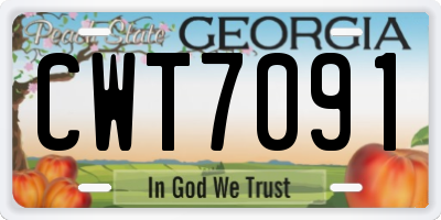 GA license plate CWT7091