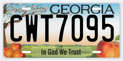 GA license plate CWT7095