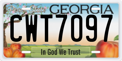 GA license plate CWT7097