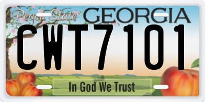 GA license plate CWT7101