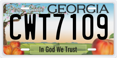 GA license plate CWT7109