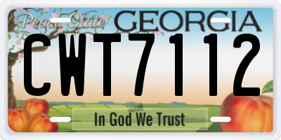 GA license plate CWT7112