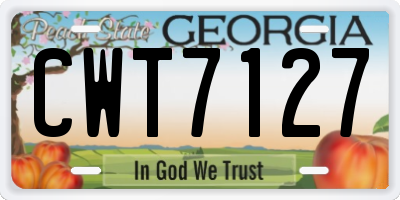 GA license plate CWT7127