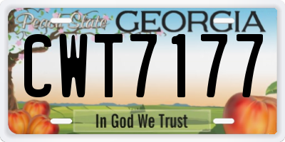 GA license plate CWT7177