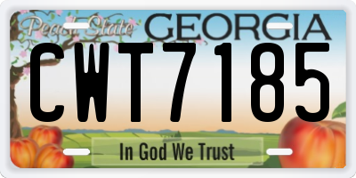 GA license plate CWT7185