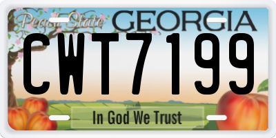 GA license plate CWT7199