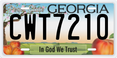 GA license plate CWT7210