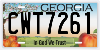 GA license plate CWT7261