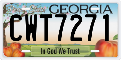 GA license plate CWT7271