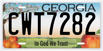 GA license plate CWT7282