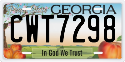 GA license plate CWT7298