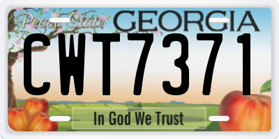 GA license plate CWT7371