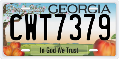 GA license plate CWT7379