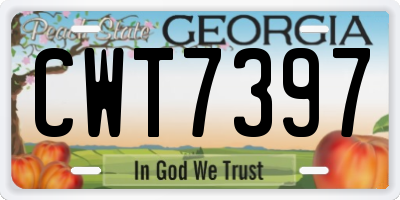 GA license plate CWT7397
