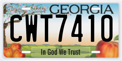 GA license plate CWT7410