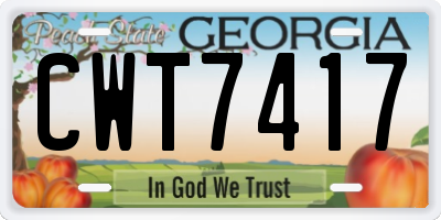 GA license plate CWT7417