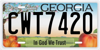 GA license plate CWT7420