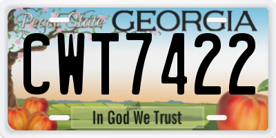 GA license plate CWT7422
