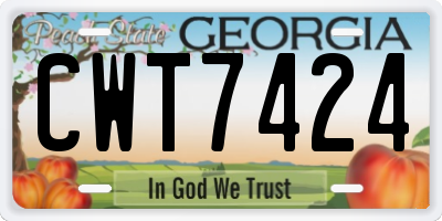 GA license plate CWT7424