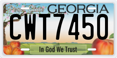 GA license plate CWT7450