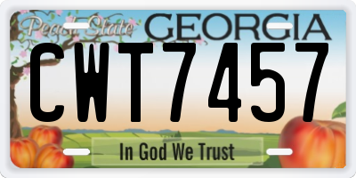 GA license plate CWT7457