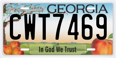 GA license plate CWT7469