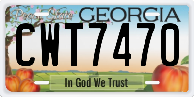 GA license plate CWT7470