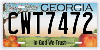 GA license plate CWT7472