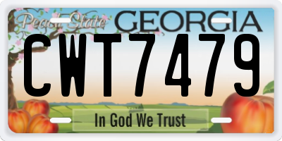 GA license plate CWT7479