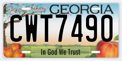 GA license plate CWT7490