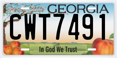 GA license plate CWT7491