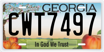GA license plate CWT7497