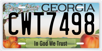 GA license plate CWT7498