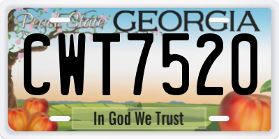GA license plate CWT7520