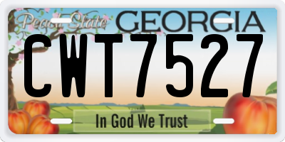 GA license plate CWT7527